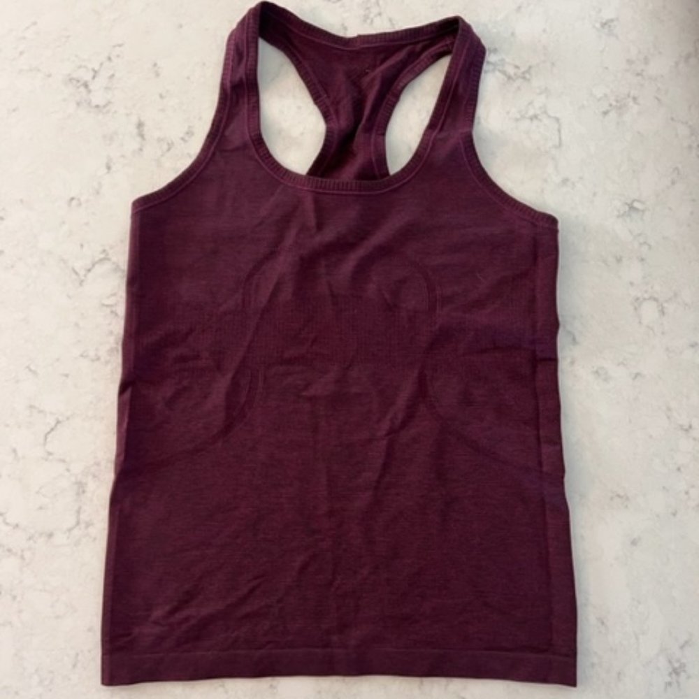 Lululemon "Run with Heart" Razorback Tank- Maroon- Sz 6